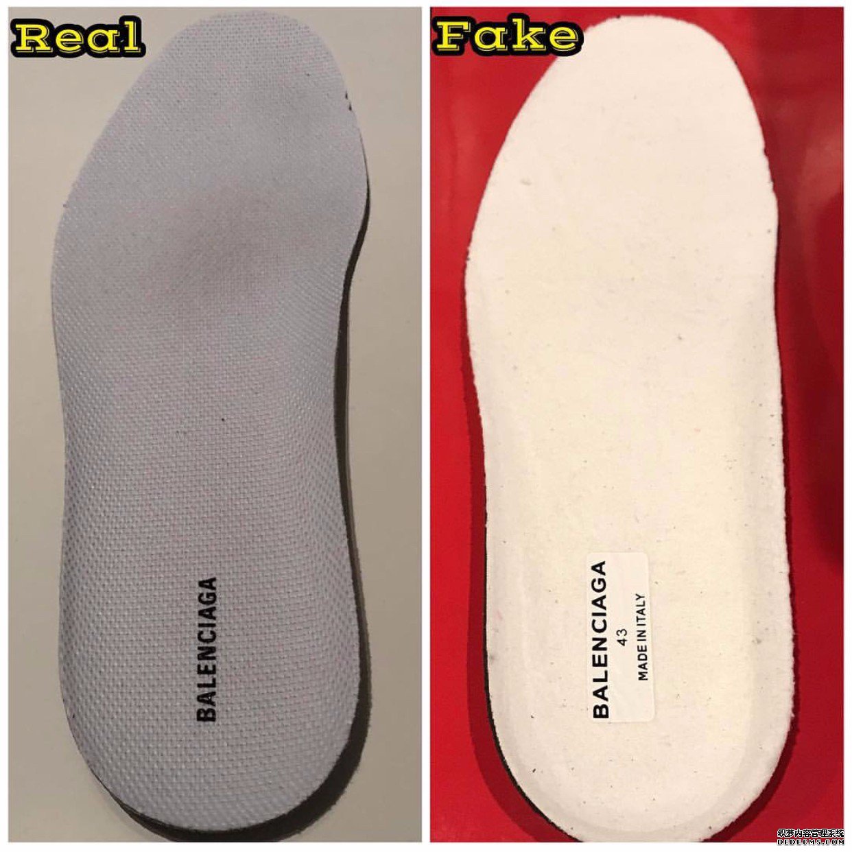 巴黎世家老爹鞋真假对比 Balenciaga Triple-S鉴定方法 巴黎世家老爹鞋真假对比 Balenciaga Triple-S鉴定方法