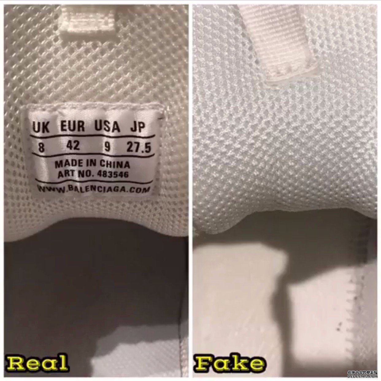 巴黎世家老爹鞋真假对比 Balenciaga Triple-S鉴定方法 巴黎世家老爹鞋真假对比 Balenciaga Triple-S鉴定方法