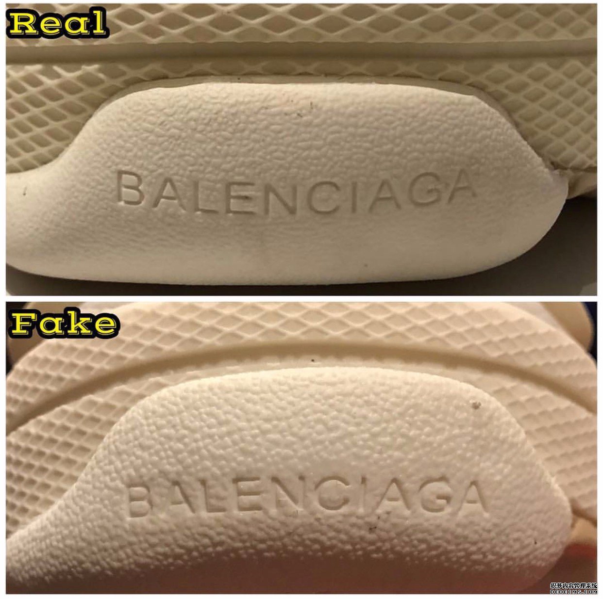 巴黎世家老爹鞋真假对比 Balenciaga Triple-S鉴定方法 巴黎世家老爹鞋真假对比 Balenciaga Triple-S鉴定方法